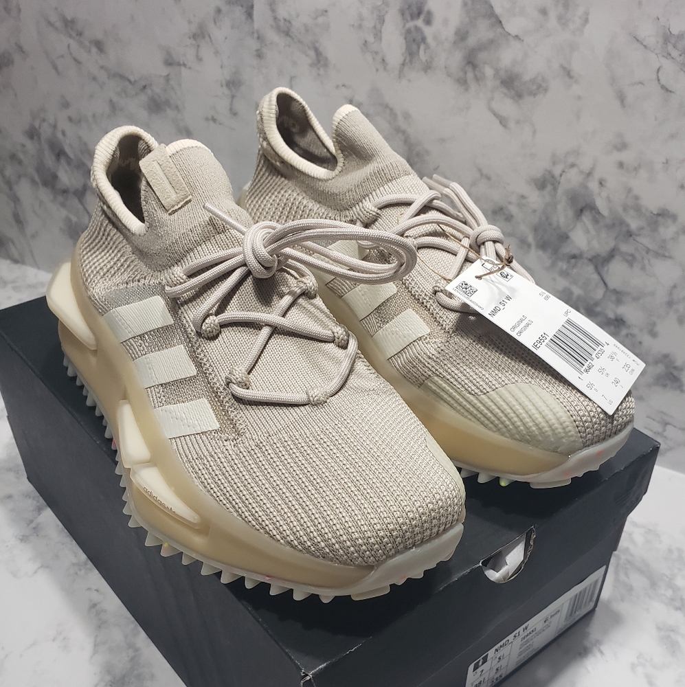 Adidas Women's NMD Beige Knit Sneakers